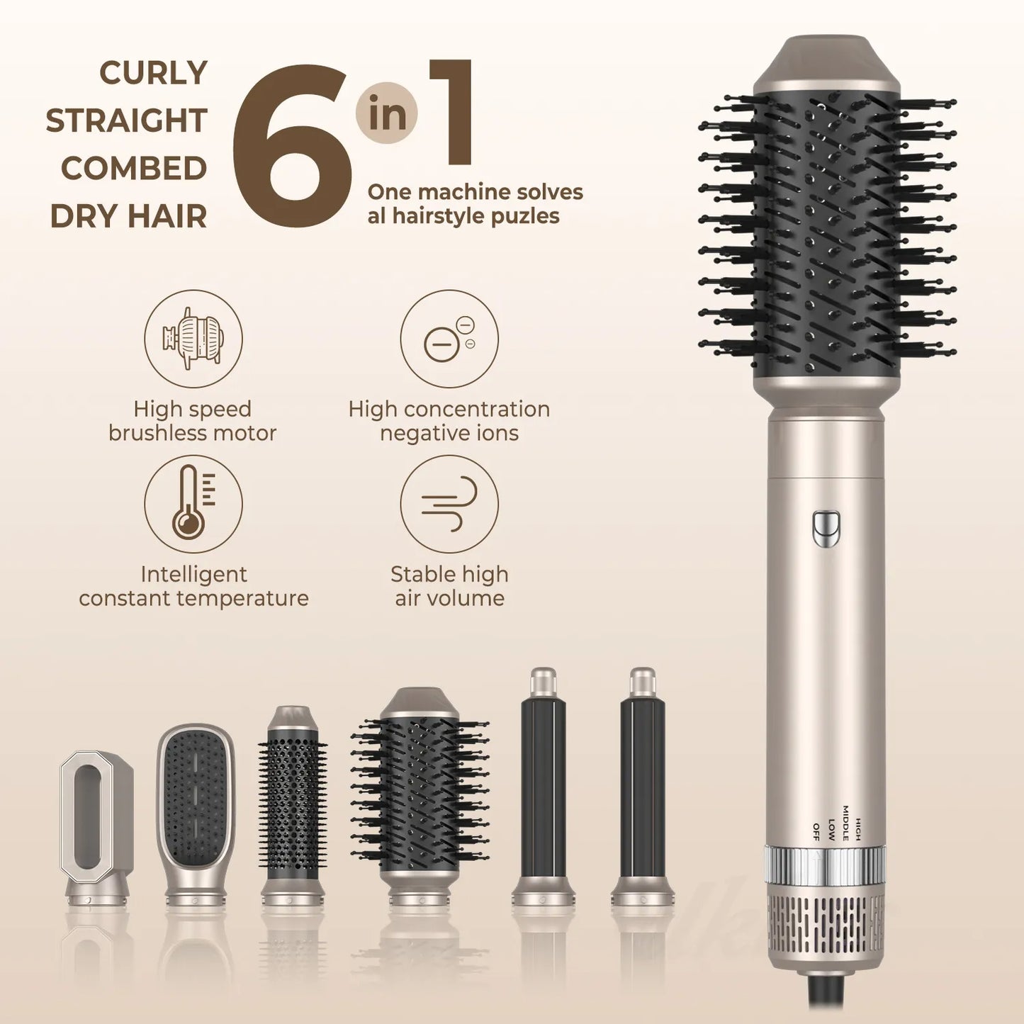 6 In 1 Hair DryerIntroducing the 6-in-1 Hair Dryer Brush and Volumizer, a state-of-the-art hair tool that not only dries but also styles your hair with the finesse of a professional.6 In 1 Hair Dryer Brush and Volumizer with Detachable Negative IonMy Store6 in 1 Hair Dryer Brush and Volumizer with Detachable Negative IonPanystore.eu