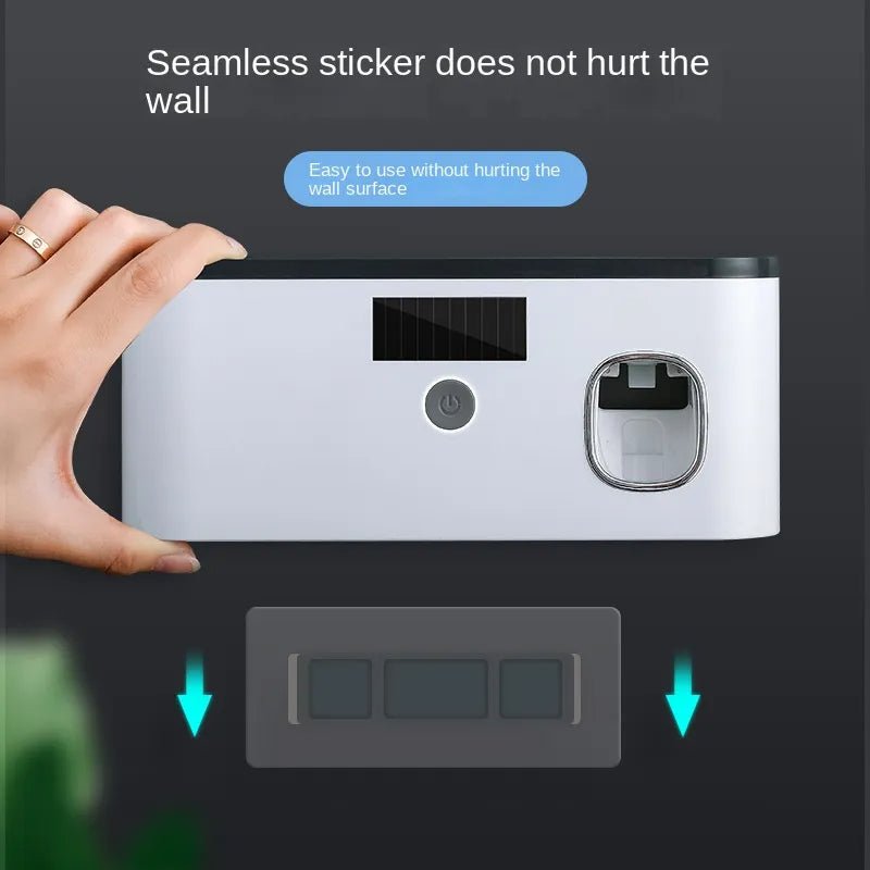 Wall-mounted Toothbrush StorageIntroducing the Toothbrush Disinfection Storage Rack - a sleek bathroom essential crafted from durable ABS material, available in sophisticated black and gray hues. Wall-mounted Toothbrush Storage with UVPanystore.euWall-Toothbrush storage with uvPanystore.eu