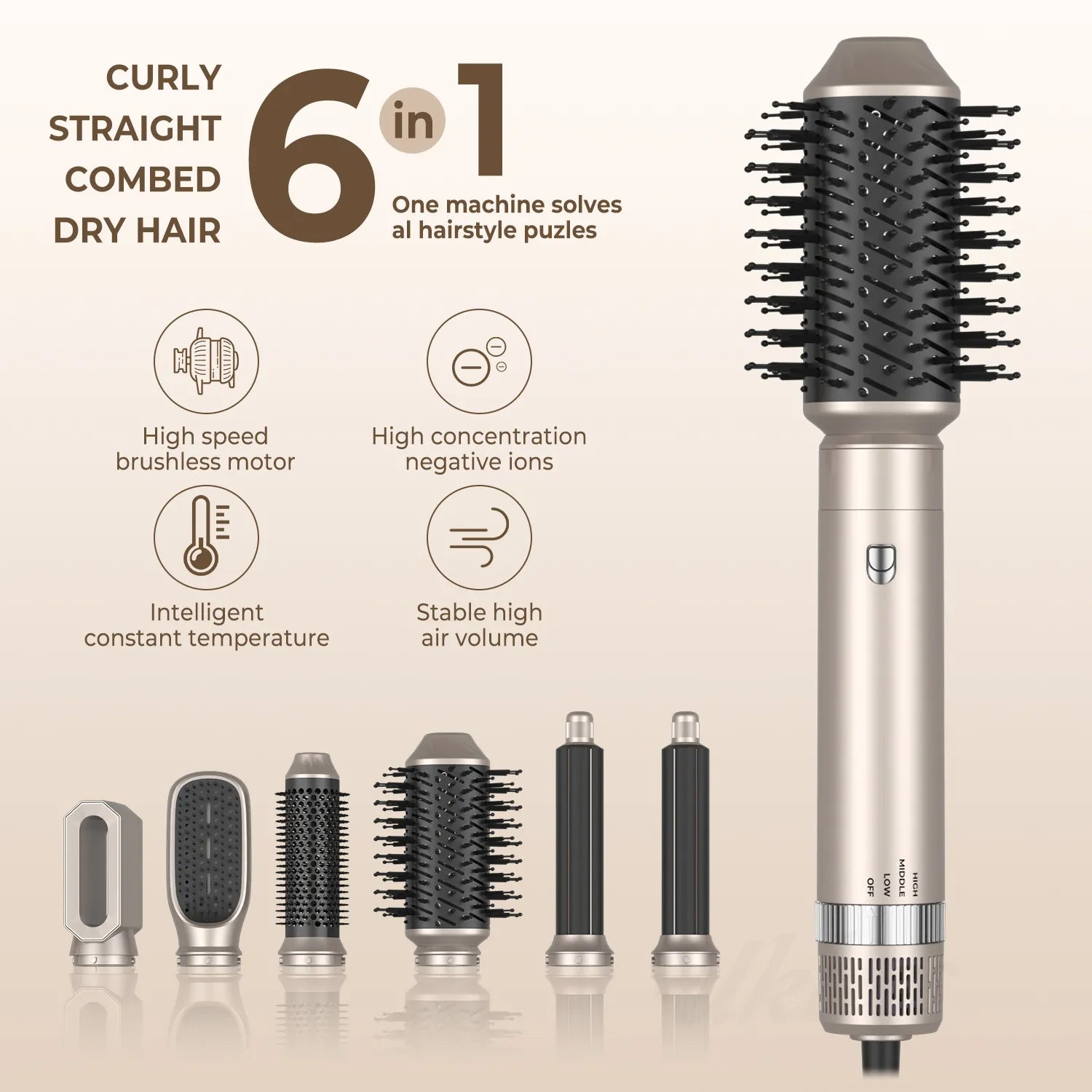 6 In 1 Hair DryerIntroducing the 6-in-1 Hair Dryer Brush and Volumizer, a state-of-the-art hair tool that not only dries but also styles your hair with the finesse of a professional.6 In 1 Hair Dryer Brush and Volumizer with Detachable Negative IonMy Store6 in 1 Hair Dryer Brush and Volumizer with Detachable Negative IonPanystore.eu