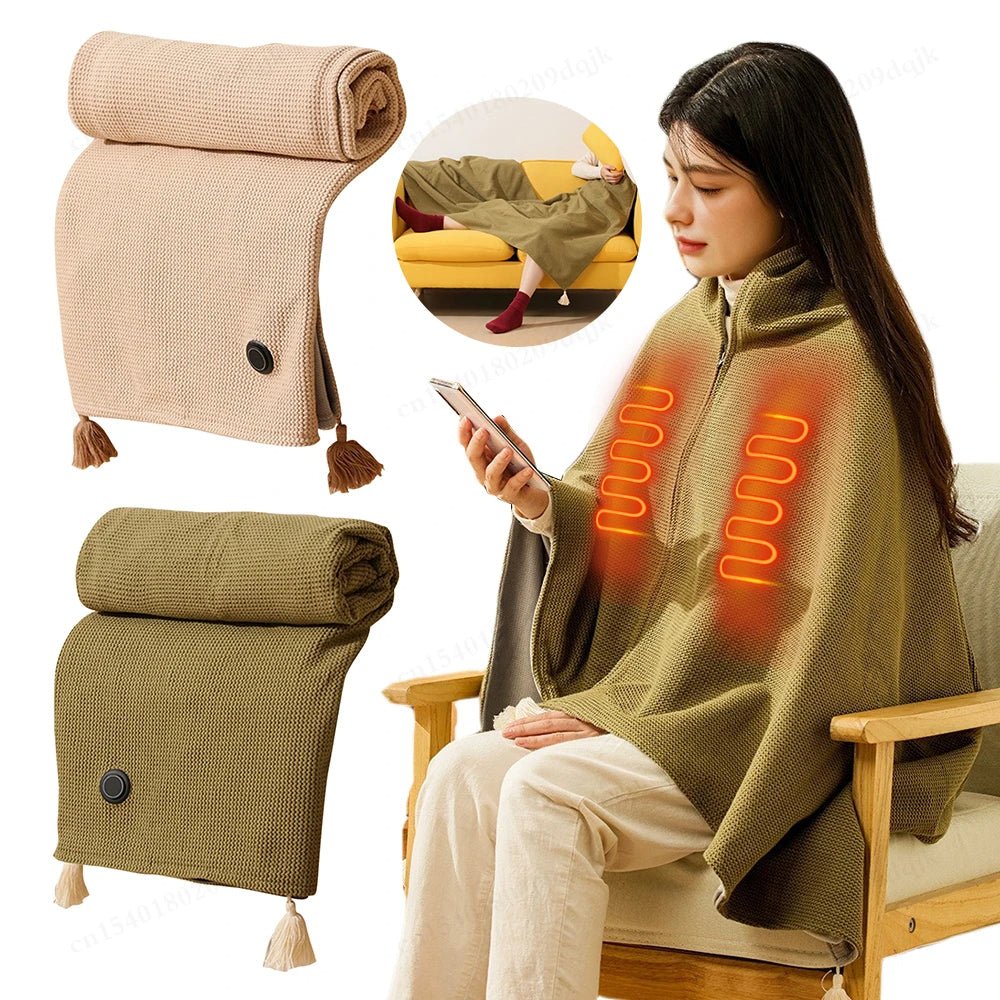 Wearable Electric Heating BlanketStay warm and comfortable wherever life takes you with this portable USB heated blanket shawl. Designed for ultimate versatility, it features three adjustable heatinWearable Electric Heating BlanketPanystore.euWearable Electric Heating BlanketPanystore.eu