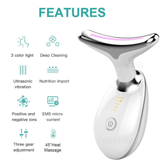 Neck Face Beauty EMSRevitalize and rejuvenate your skin with the advanced Anti-Wrinkle Neck and Face Massager. Equipped with vibration, LED light, and a soothing 45±5℃ heating feature, Neck Face Beauty EMS Facial Lifting DevicePanystore.euNeck Face Beauty EMS Facial Lifting DevicePanystore.eu