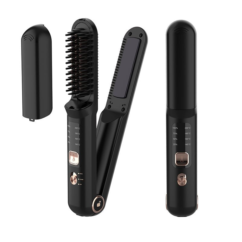 Wireless Professional Hair StraightenerRevolutionize your hairstyling routine with our state-of-the-art USB Hair Straightener. This dual-purpose masterpiece features a professional hot comb on one side anWireless Professional Hair Straightener & CombMy StoreWireless Professional Hair Straightener & CombPanystore.eu