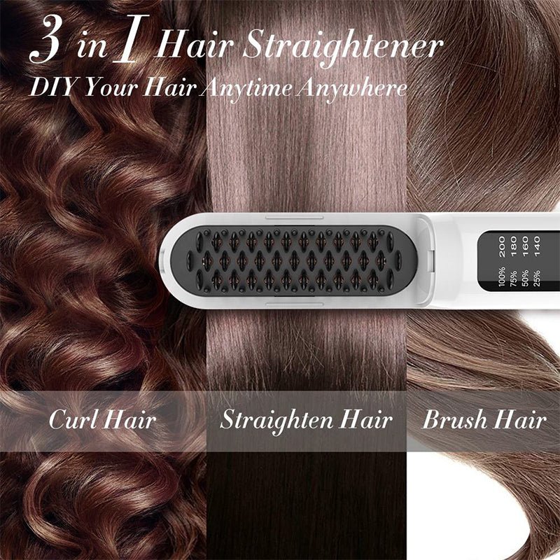 Wireless Professional Hair StraightenerRevolutionize your hairstyling routine with our state-of-the-art USB Hair Straightener. This dual-purpose masterpiece features a professional hot comb on one side anWireless Professional Hair Straightener & CombMy StoreWireless Professional Hair Straightener & CombPanystore.eu
